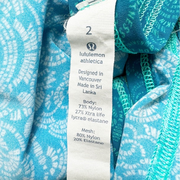 🥈 147. LULULEMON Fast Lane Singlet Tank 2 Foli Manifesto Bali Breeze Tofino Teal - Picture 7 of 7